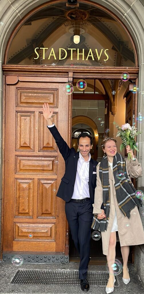 Slim et Salome au maraige civil